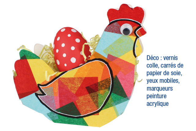 Paniers poules - set de 6 - Kits créatifs Pâques - 10doigts.fr