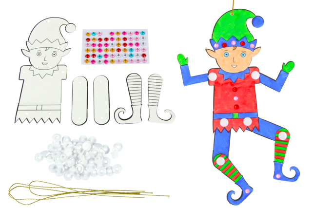 pantins lutin - Kits créatifs de Noël pour les enfants - 10doigts.fr