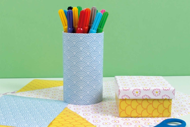 papier adhésif pot à crayons - Papier adhésif - 10doigts.fr
