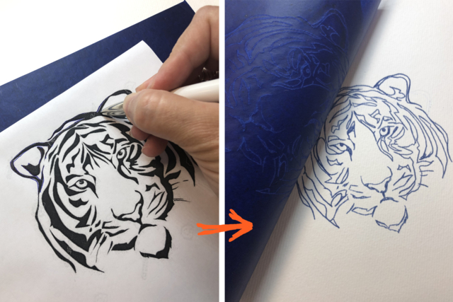papier bleu décalquer - Papier effet et matière - 10doigts.fr