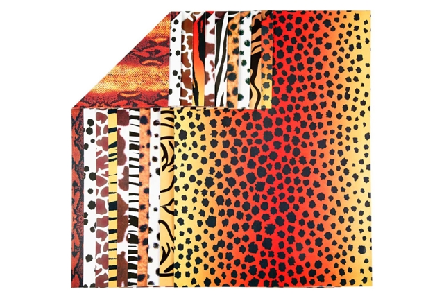 Papier motifs animaux - 10 feuilles - Papiers à motifs - 10doigts.fr