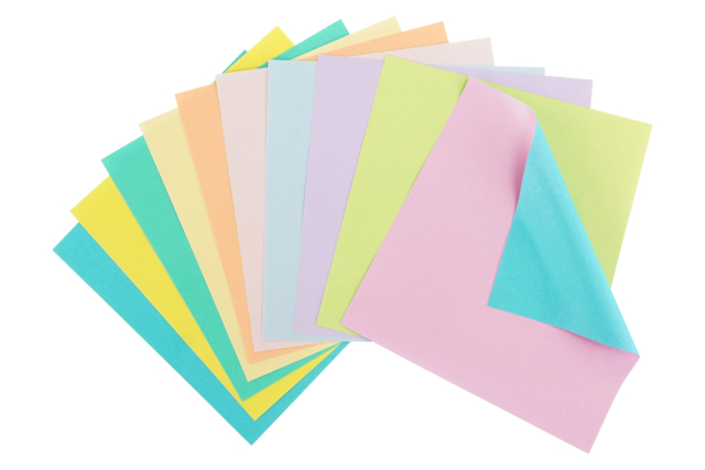 Papier origami bicolore, couleurs pastel 15 x 15 cm - 100 feuilles - Papiers Origami - 10doigts.fr