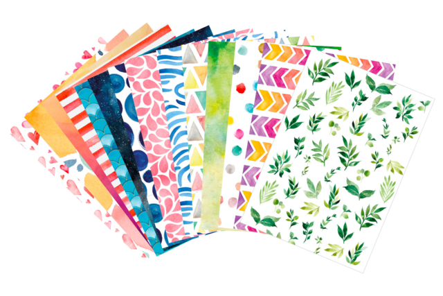 papiers aquarelles - Papiers à motifs - 10doigts.fr