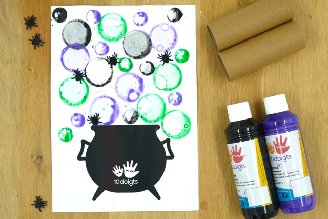 Peinture à bulle : Chaudron d'Halloween - Jeux et Animations - 10doigts.fr