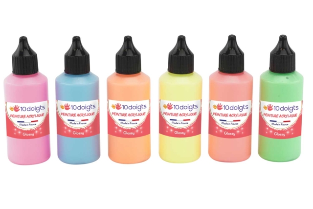 peinture acrylique fluo enfants - Peinture acrylique 10doigts - 10doigts.fr