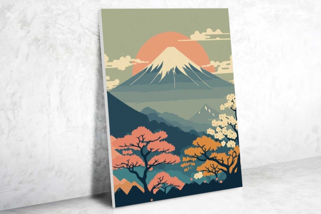 Peinture au numero - Mont Fuji - Peinture aux numéros : découvrez l'art du tableau numéroté pour tous - 10doigts.fr
