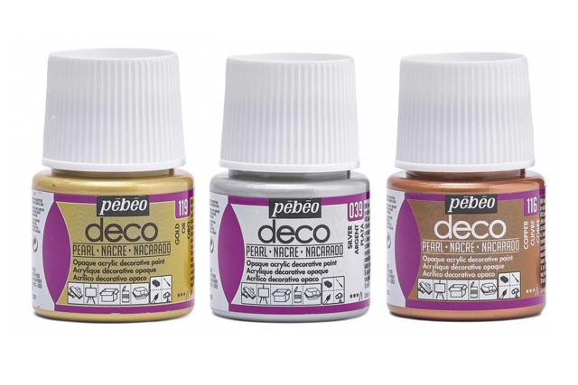 peinture acrylique métal pébéo 45 ml - Peinture acrylique mate - 10doigts.fr