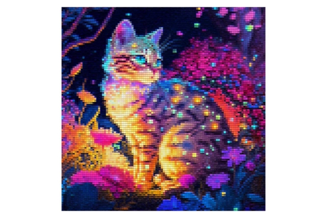 peinture diamant chat - Diamond Painting : Kit complet - 10doigts.fr