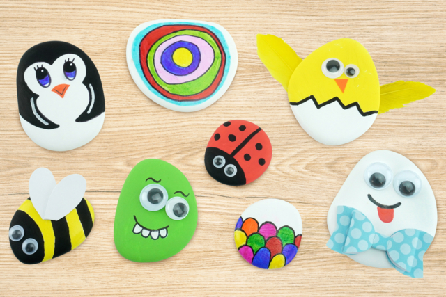 peinture galets enfants - Galets et coquillages - 10doigts.fr