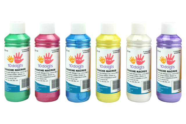 peinture gouache nacrée 10 doigts - Peinture gouache 10doigts : la qualité professionnelle pour les enfants - 10doigts.fr