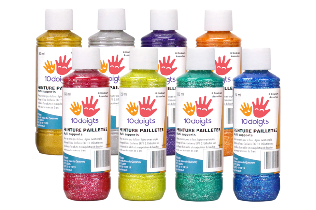 peinture gouache pailletée 10 DOIGTS - Peinture gouache 10doigts : la qualité professionnelle pour les enfants - 10doigts.fr