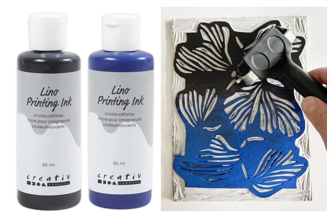 Peinture Linogravure 85 ml - Noir - Matériel de linogravure : s'initier à l'impression d'estampes maison - 10doigts.fr