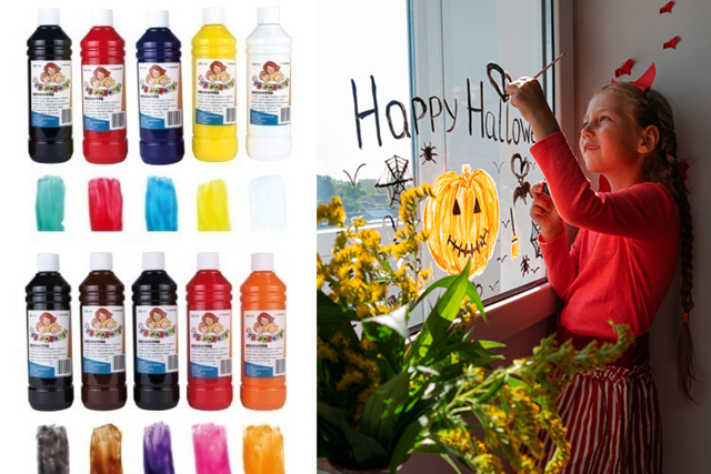 Peinture pour vitres et fenêtres halloween - Peinture verre et faïence - 10doigts.fr