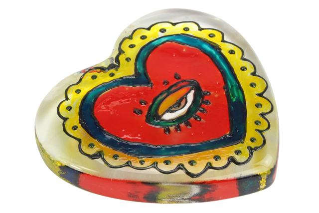 Peinture sur verre - Presse-papier coeur - Supports en Verre - 10doigts.fr