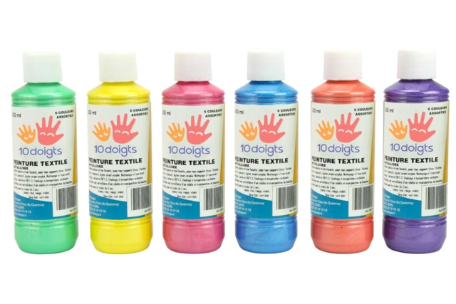 peinture textile nacrée 10doigts - Peinture textile : tout le matériel pour personnaliser tissu et vêtements - 10doigts.fr