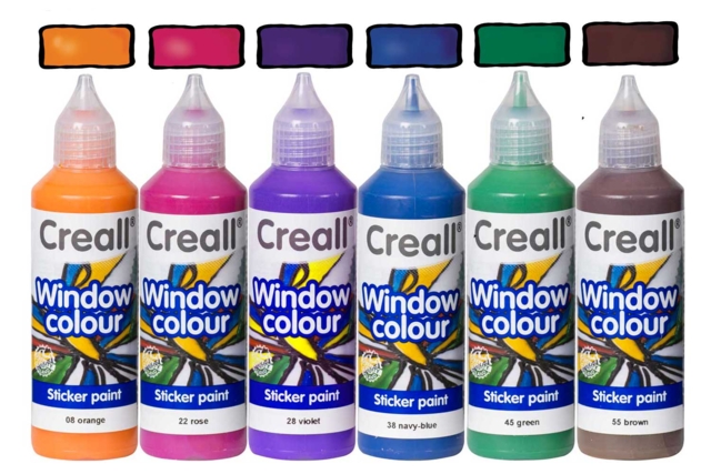 Peinture "Window Color" - 6 couleurs complémentaires + cadeau - Peinture Window Color : décorez vos fenêtres avec des motifs repositionnables et réutilisables - 10doigts.fr