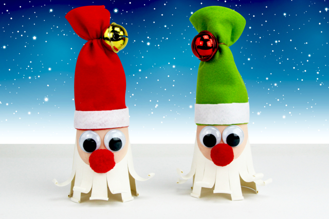 Père Noël avec un gobelet et de la feutrine - Feuilles de feutrine - 10doigts.fr