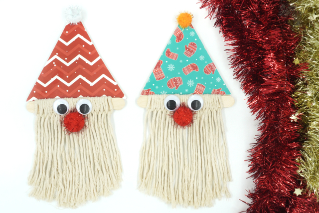 Père Noël et sa barbe en fil macramé - Pompons pour bricolage créatif - 10doigts.fr