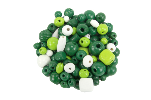 perle en bois verte - Perles en bois - 10doigts.fr