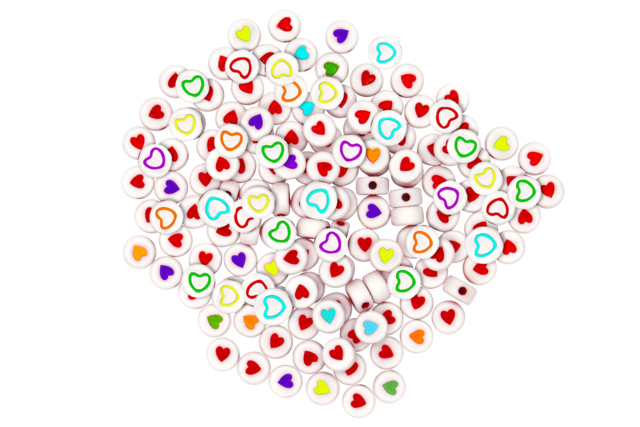 perles alphabet coeur - Perles Acrylique - 10doigts.fr