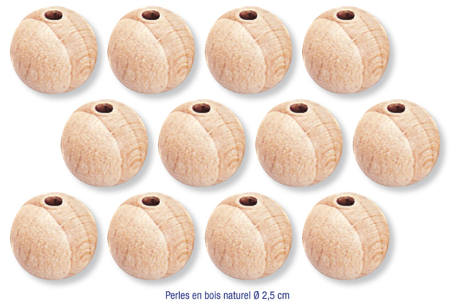 Perles bois naturel - Paracordes - 10doigts.fr
