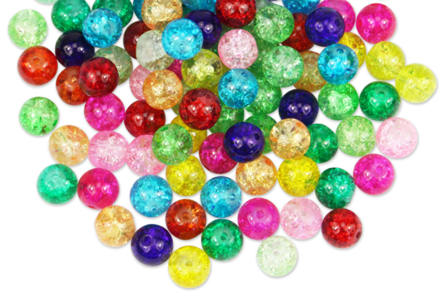 perles craquelées en verre - Perles Verre - 10doigts.fr