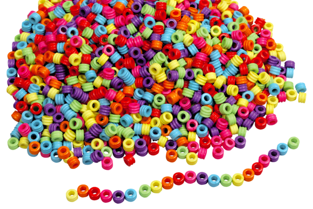 perles cylindre enfants couleurs - Perles enfant - 10doigts.fr