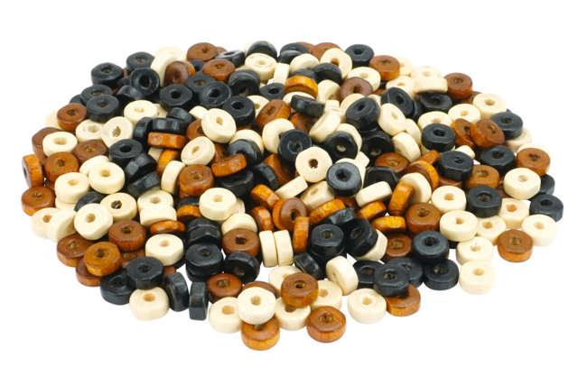 perles en bois rondelles naturelles - Perles en bois - 10doigts.fr