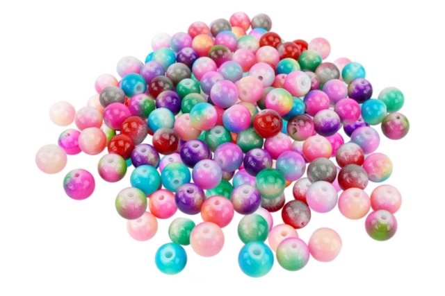 perles en verre arc-en-ciel - Perles Verre - 10doigts.fr