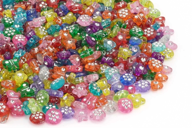 perles fantaisie strass - Perles Couleurs Transparentes - 10doigts.fr