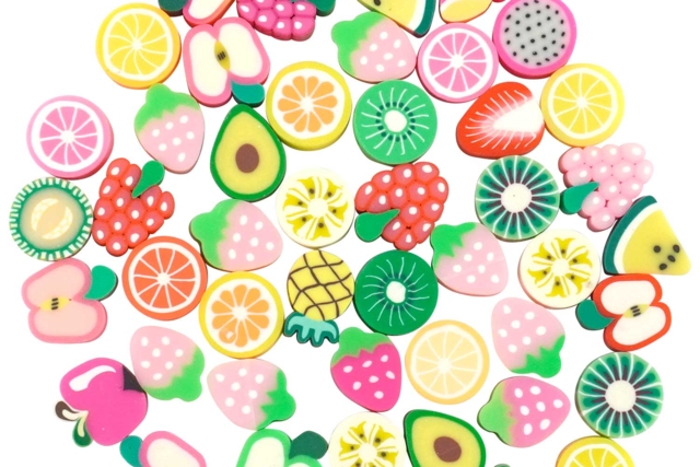 Perles fruits - 50 perles - Perles Pâte polymère - 10doigts.fr