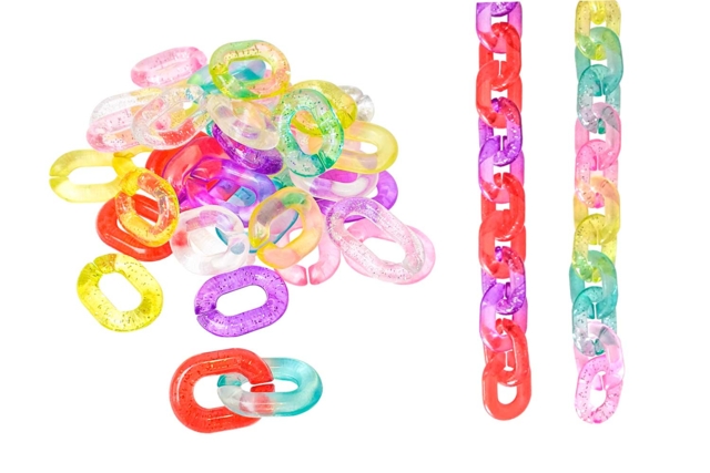 Perles grosses mailles translucides - 40 pcs - Perles Acrylique - 10doigts.fr