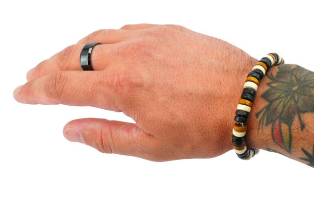 perles rondelles homme - Perles en bois - 10doigts.fr