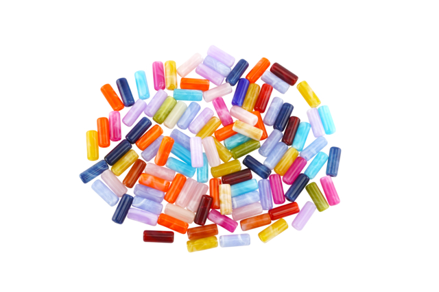 Perles tubes acrylique marbré - 100 pcs - Perles Acrylique - 10doigts.fr