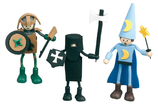 Personnages en Bois Brut et Corde à Décorer - Jeux et Jouets en bois à décorer - 10doigts.fr