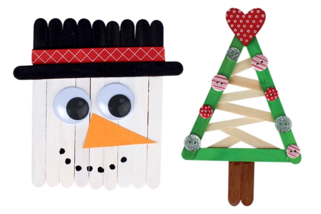 personnages noel en bois et bâtons - Accessoires en bois - 10doigts.fr