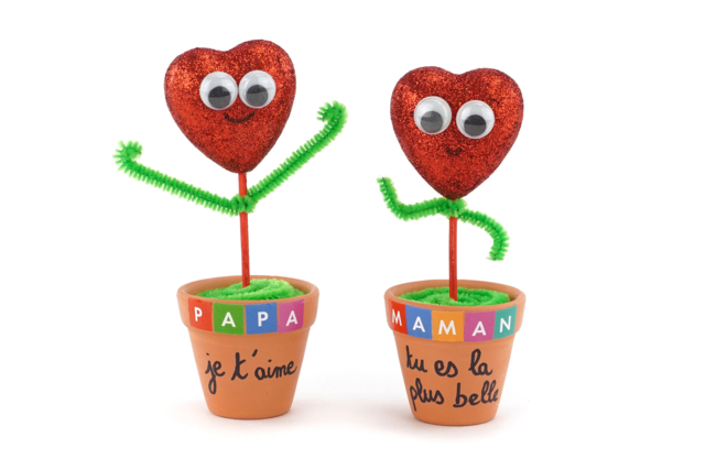 petit coeur dans un pot - Décorations coeurs pour des créations pleines d'amour - 10doigts.fr