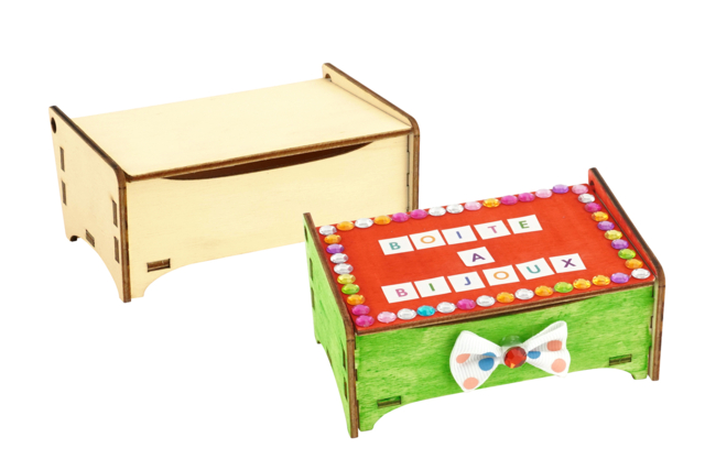 Petit coffre en bois à monter - Boîtes en bois à décorer - 10doigts.fr