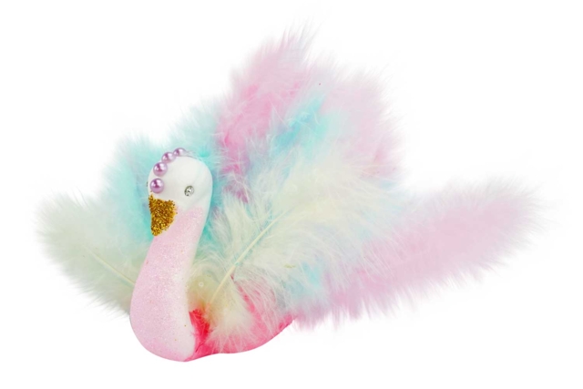 petit cygne avec plumes - Animaux en polystyrène - 10doigts.fr