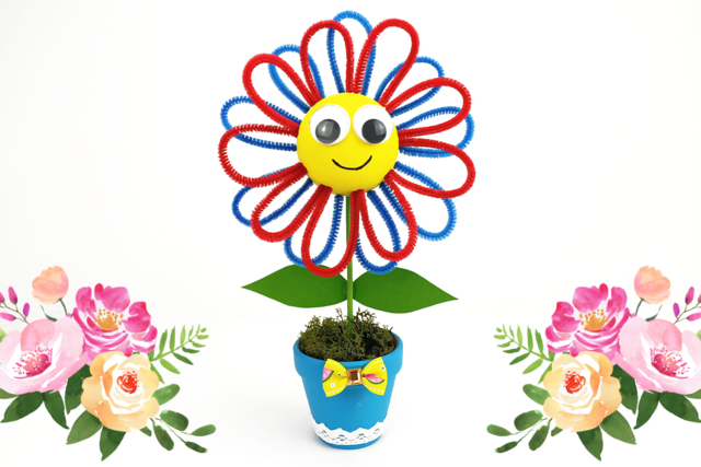 Petite fleur dans son pot - Accessoires en bois - 10doigts.fr