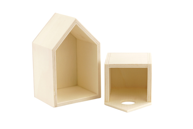 Petite maison en bois avec tiroir calendrier avent - Boîtes en bois à décorer - 10doigts.fr