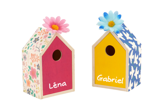 Petite maison en bois baptème - Boîtes en bois à décorer - 10doigts.fr