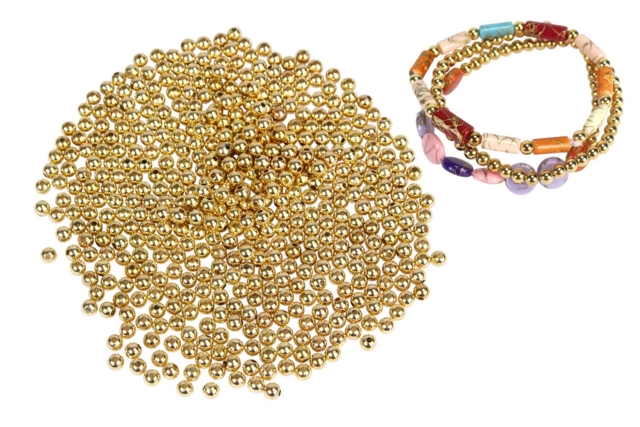 petites perles brillantes dorées - Perles Plastique - 10doigts.fr