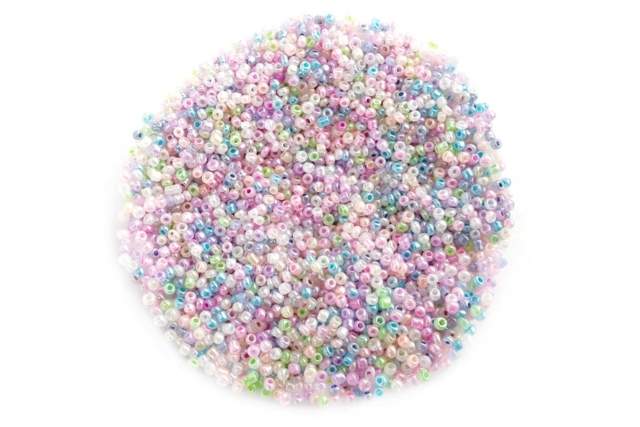 petites perles rocailles nacrées assorties - Perles Rocaille - 10doigts.fr