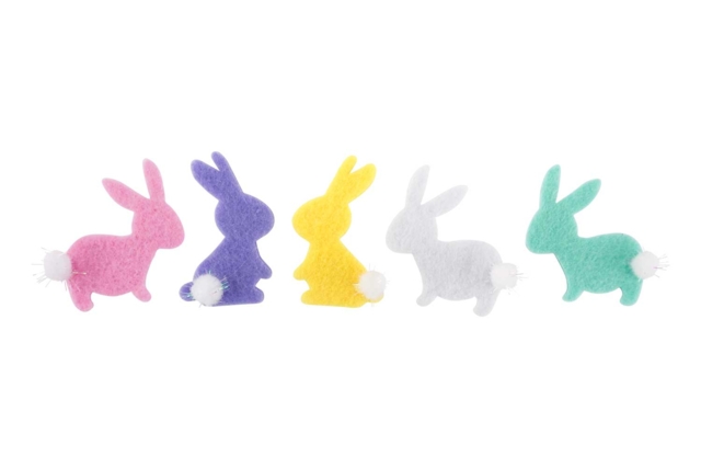 PETITS LAPINS EN FEUTRINE - Stickers en feutrine : du relief et de la texture dans vos créations - 10doigts.fr