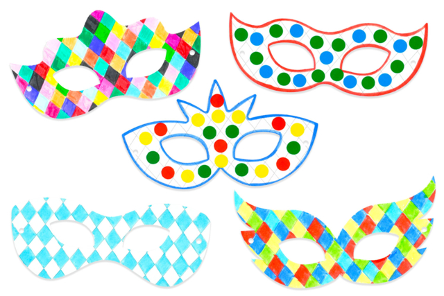 petits masque arlequin - Masques créatifs enfants - 10doigts.fr