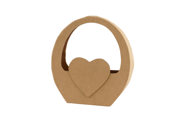Petits paniers en carton brun forme coeur - 4 pièces - Pots en carton - 10doigts.fr