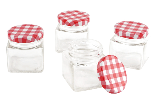 petits pots de confiture en verre - Supports en Verre - 10doigts.fr