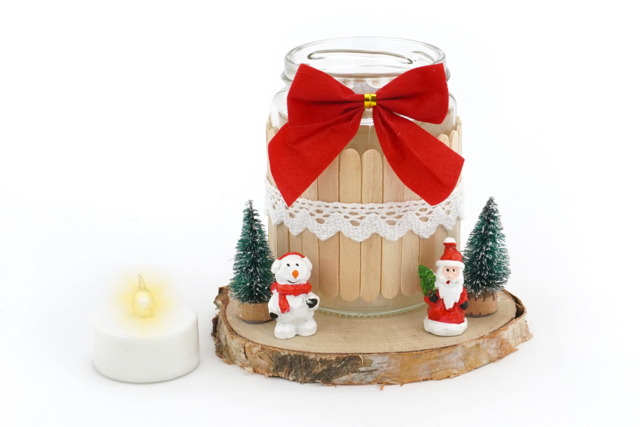 Photophore de Noël - Nœuds et rubans pour toutes vos créations - 10doigts.fr