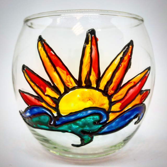 photophore peinture sur verre - Supports en Verre - 10doigts.fr